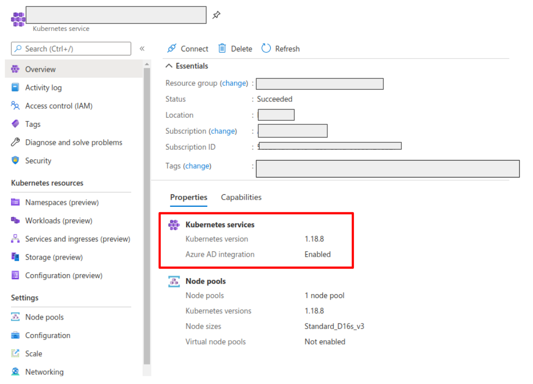 AKS-managed AAD is enabled